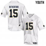 Notre Dame Fighting Irish Youth Isaiah Rutherford #15 White Under Armour Authentic Stitched College NCAA Football Jersey XFC6799JP